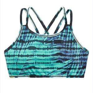 Athleta Girl Palm Tie Dye Bikini Top size L 12Y